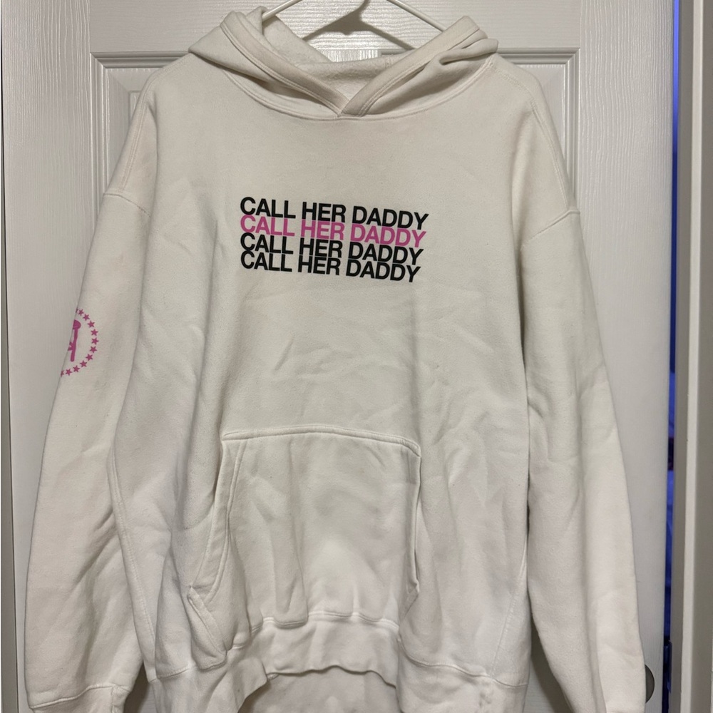 Call Her Daddy White Hoodie